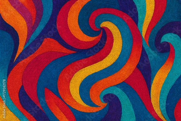 Fototapeta High quality textile abstract design, vibrant colors 
