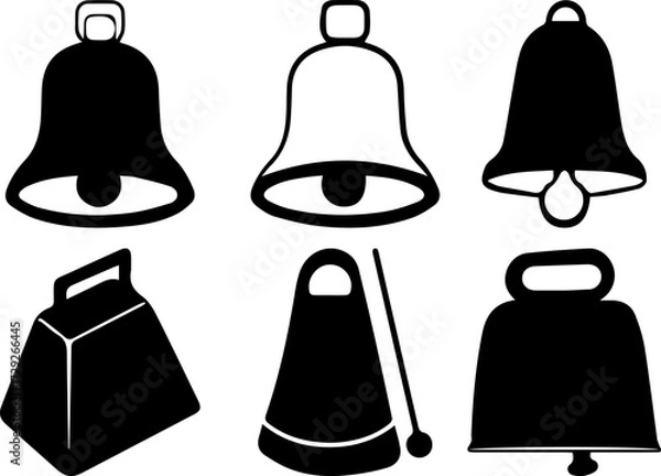 Fototapeta Cowbell Eps, Vector File Black and White