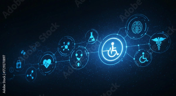 Fototapeta Accessibility and healthcare technology Connecting people with disabilities through digital solutions