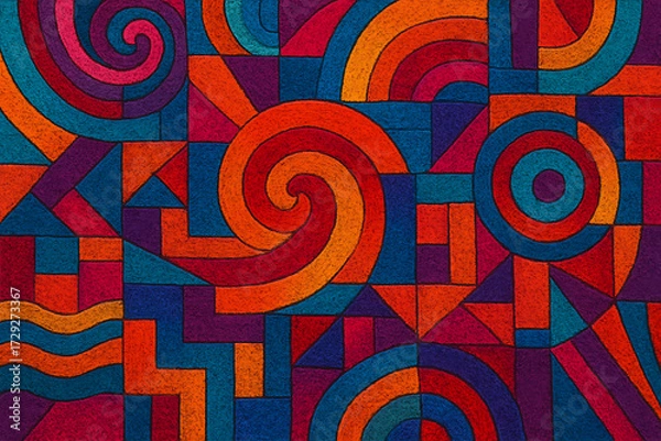 Fototapeta High quality textile abstract design, vibrant colors