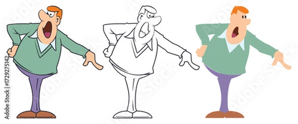 Fototapeta Grumpy businessman pointing finger.
