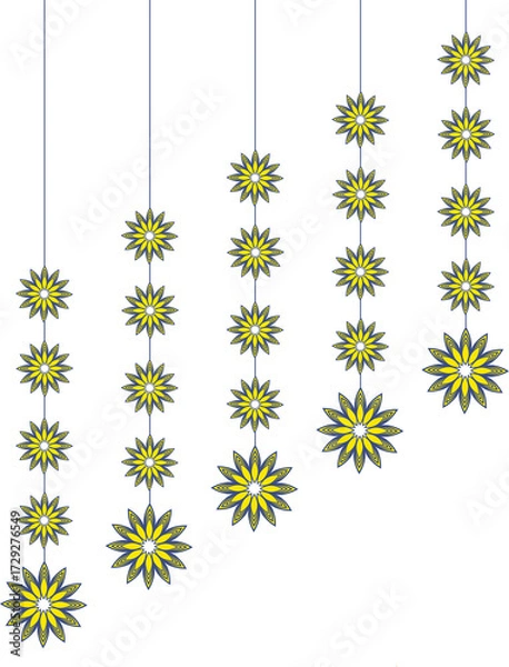 Fototapeta Floral hanging design element for decorative