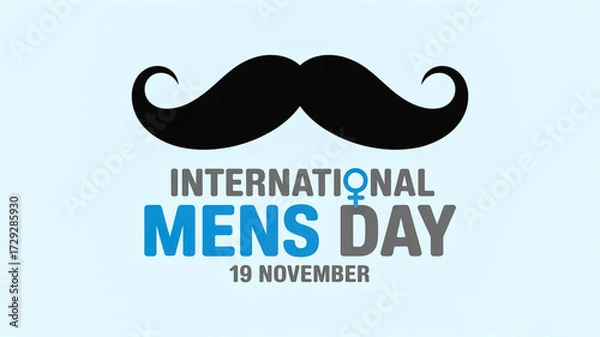 Fototapeta Celebrate international mens day with a stylish moustache and festive text