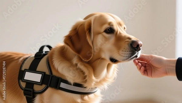 Obraz Dog training session indoor home animal photo calm environment close-up view