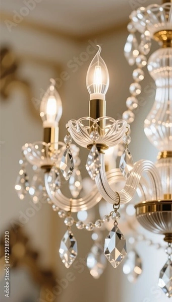 Obraz Elegant crystal chandelier illuminating luxurious interior space