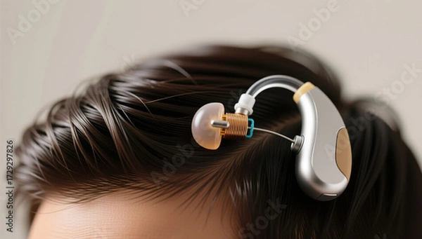 Obraz Hearing aid technology enhancements home image indoor close-up innovation