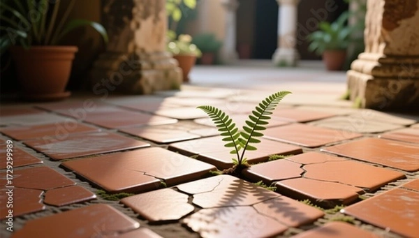 Obraz Emerging resilience courtyard nature indoor close-up growth