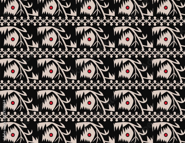 Obraz Stylized jagged tribal pattern