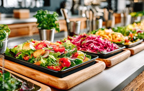 Fototapeta Buffet avec plats de crudités