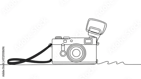 Fototapeta Capture life's moments with this elegant camera outline, an artistic statement for photography lovers everywhere