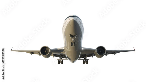 Fototapeta Powerful airplane facing forward ready for travel and adventure a symbol of transportation and flight