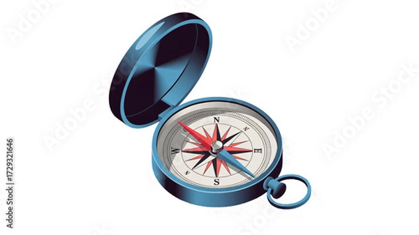 Fototapeta Navigate your goals with a modern compass, discover new horizons with confidence and direction today