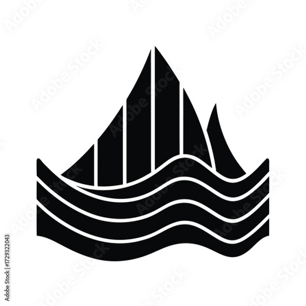 Fototapeta Sailor element isolated tide chart on white background