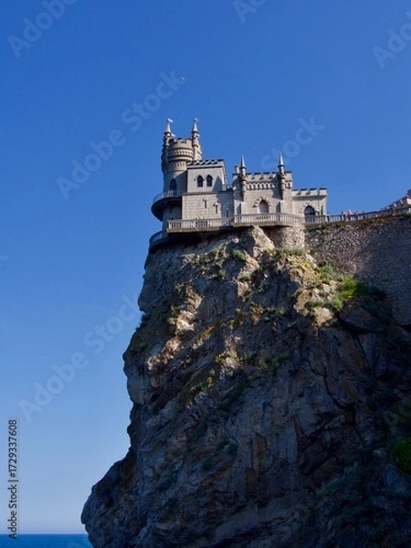 Fototapeta The Swallow's Nest castle, Gaspra,Yalta area, Crimea 2019, view from mountains