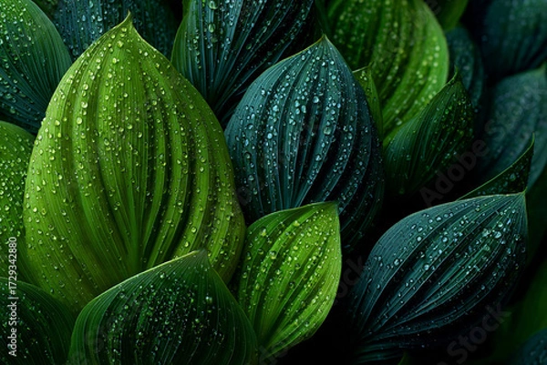 Obraz "Fresh Green Leaves Background for Natural and Eco-Friendly Design"