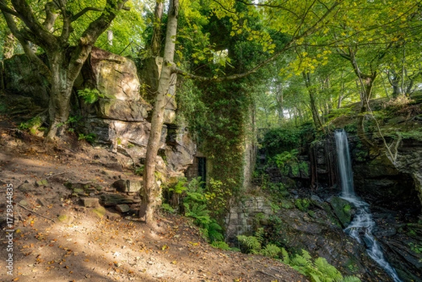 Obraz Lumsdale Waterfall, small waterfall in the forest