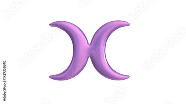 Fototapeta 3d render of chrome k-pop shape y2k inspired