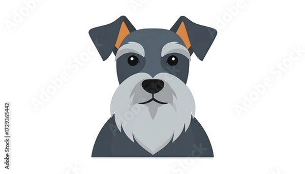 Obraz Cute cartoon grey schnauzer portrait