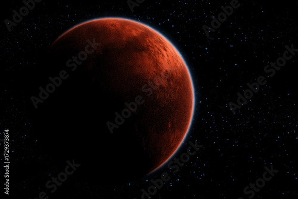 Fototapeta Red planet in outer space