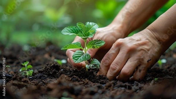 Obraz Planting Seedling. (1)
