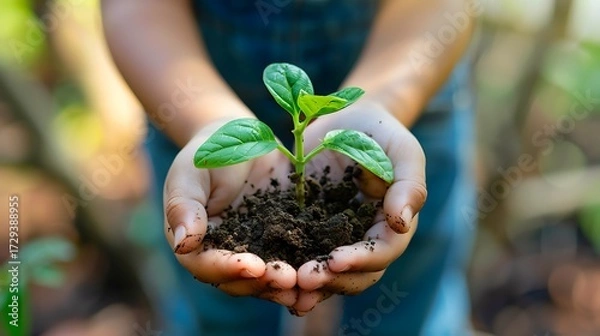 Obraz Seedling in hands. (1)