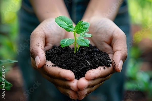 Obraz Seedling In Hands.