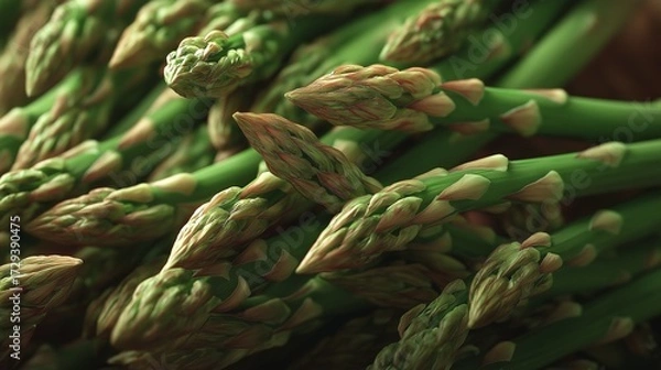 Obraz Fresh green asparagus in a bright display