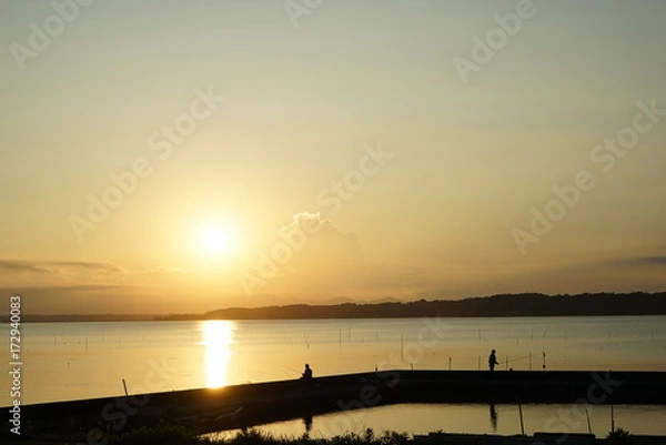 Fototapeta 涸沼の夕景