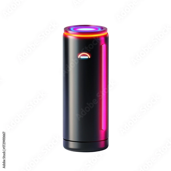 Fototapeta Futuristic smart speaker with neon lights
