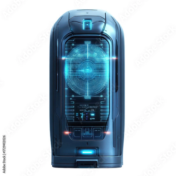 Fototapeta Futuristic data terminal displays complex information