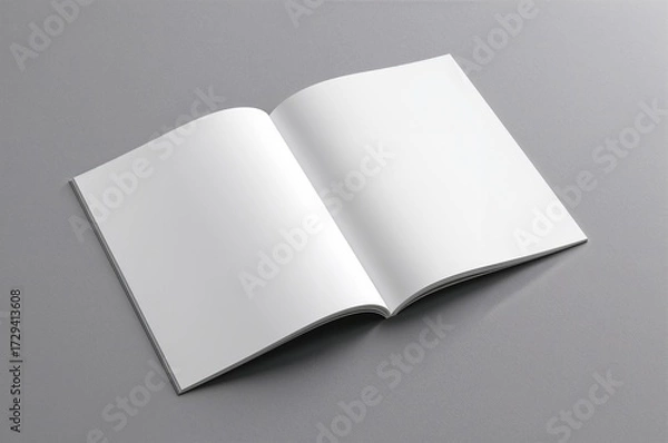 Obraz Brochure featuring empty pages set against a plain backdrop. Design mock-up