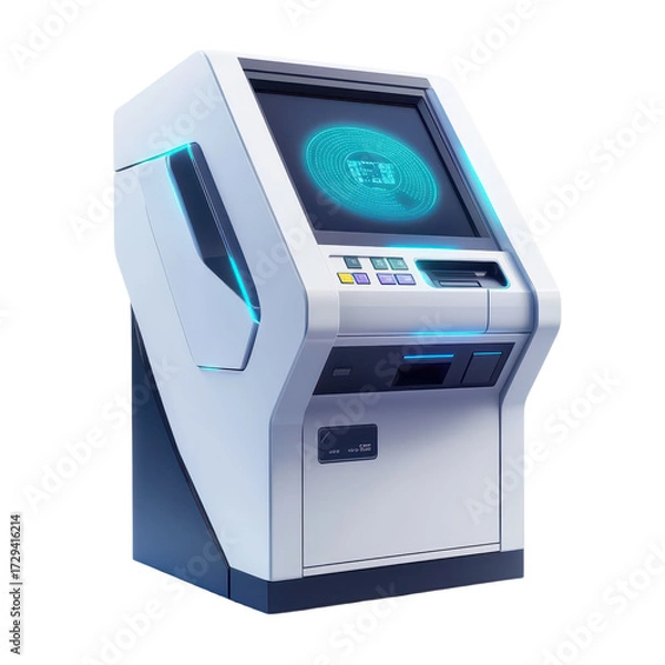 Fototapeta Futuristic atm displays digital interface