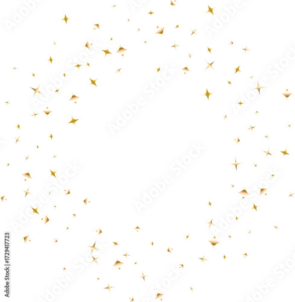 Fototapeta Confetti explosion. Golden serpentine ribbons frame design