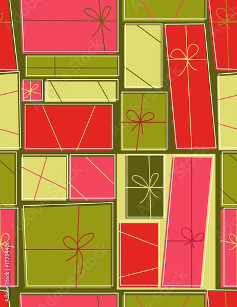 Obraz Gift boxes - seamless pattern