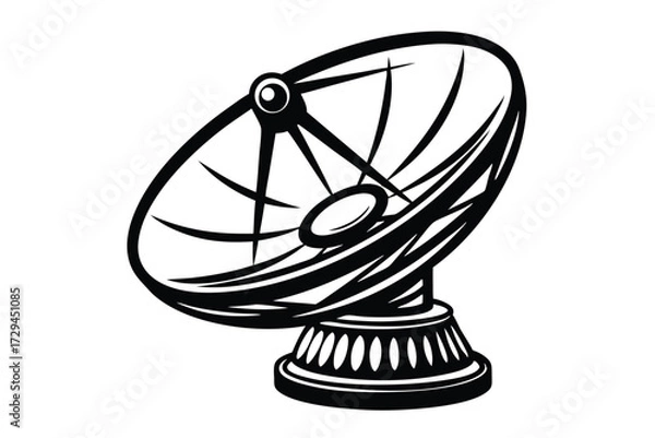 Obraz Satellite Dish Antenna Isolated on White Background Art