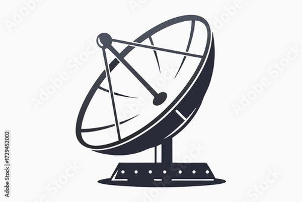 Fototapeta Stylized Dish Antenna on a Clean White Background