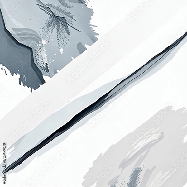Fototapeta Abstract Image with Diagonal Line and Grey Splatters