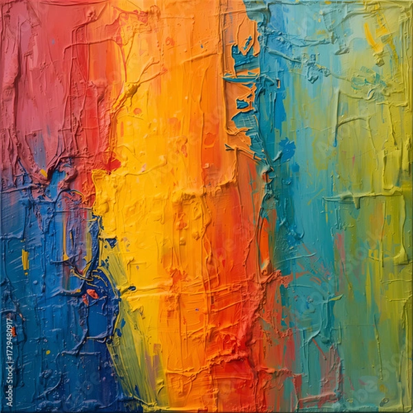 Fototapeta Abstract Painting with Textured Colorful Paint