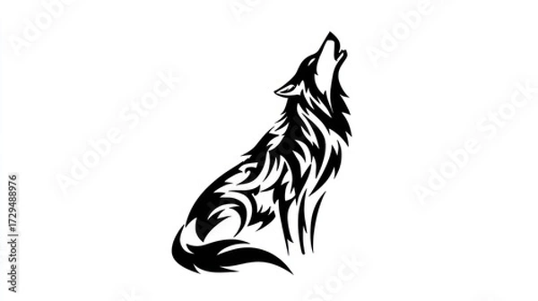 Obraz Tribal wolf silhouette