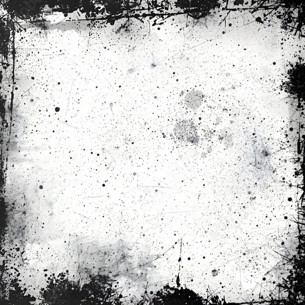 Fototapeta  Urban Grunge Texture Vector with Distressed Effects. Dusty overlays and scratches in black and white on a light background, emphasizing street art aesthetics.