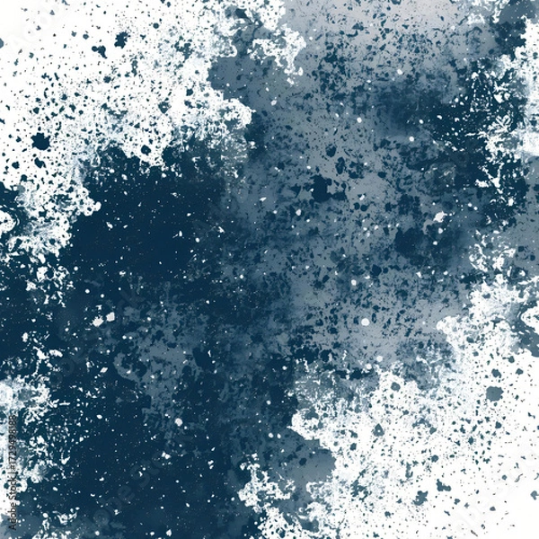 Fototapeta  Urban Grunge Texture Vector with Distressed Effects. Dusty overlays and scratches in deep blue on a light background, evoking street art aesthetics.