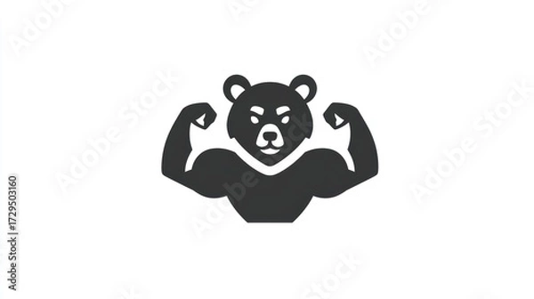 Obraz Bear with muscles illustration
