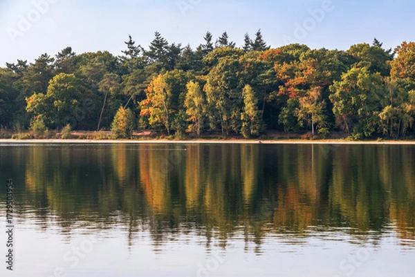 Fototapeta lake in autumn, reflection