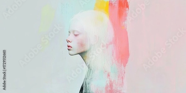 Fototapeta A Dreamy Portrait Featuring Soft Hues Along with Artistic Expression and Creativity