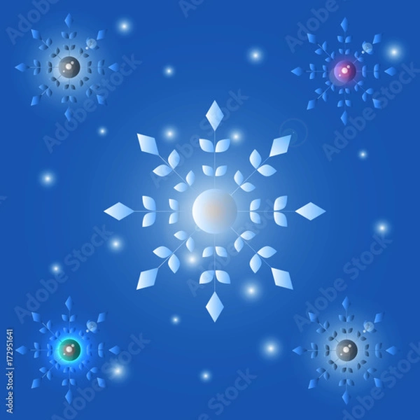 Obraz Holiday seamless background with snowflakes