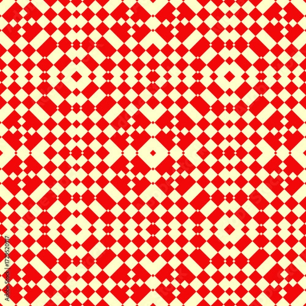 Fototapeta Geometric ornate. Checks, bars seamless pattern. Checkered ornament. Squares, rectangles illustration. Tiles wallpaper. Ethnic motif. Mosaics background. Digital paper. Embroidery textile print.
