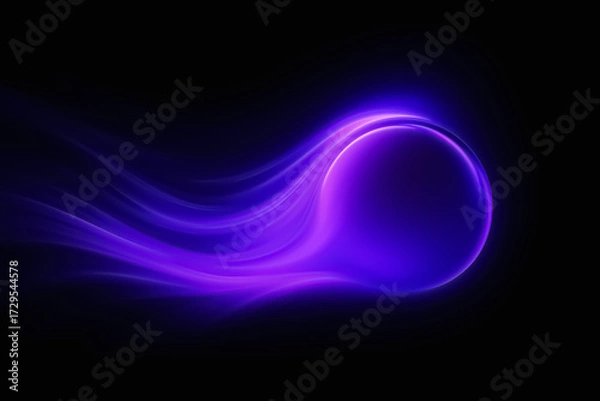 Fototapeta Hyper-violet speed trail — bright core with flow lines