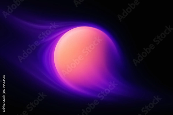 Fototapeta Peach-violet glow orb — soft gradient sphere on dark