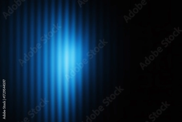 Fototapeta Linear blue light — centered beam with soft falloff