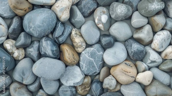 Obraz Smooth River Rock Pattern – Cool Grey and Soft Blue Undertones